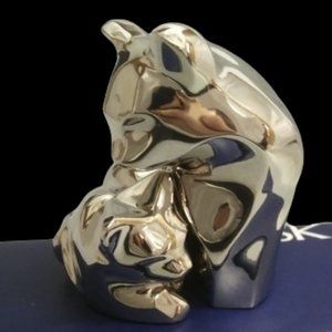 DANSK SOH nickel plated kitten and Mother CAT Set heavy original box modernist